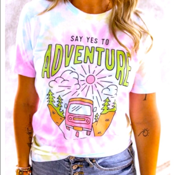 Say Yes To Adventure Tie Dye Tee - Picture 2 of 3